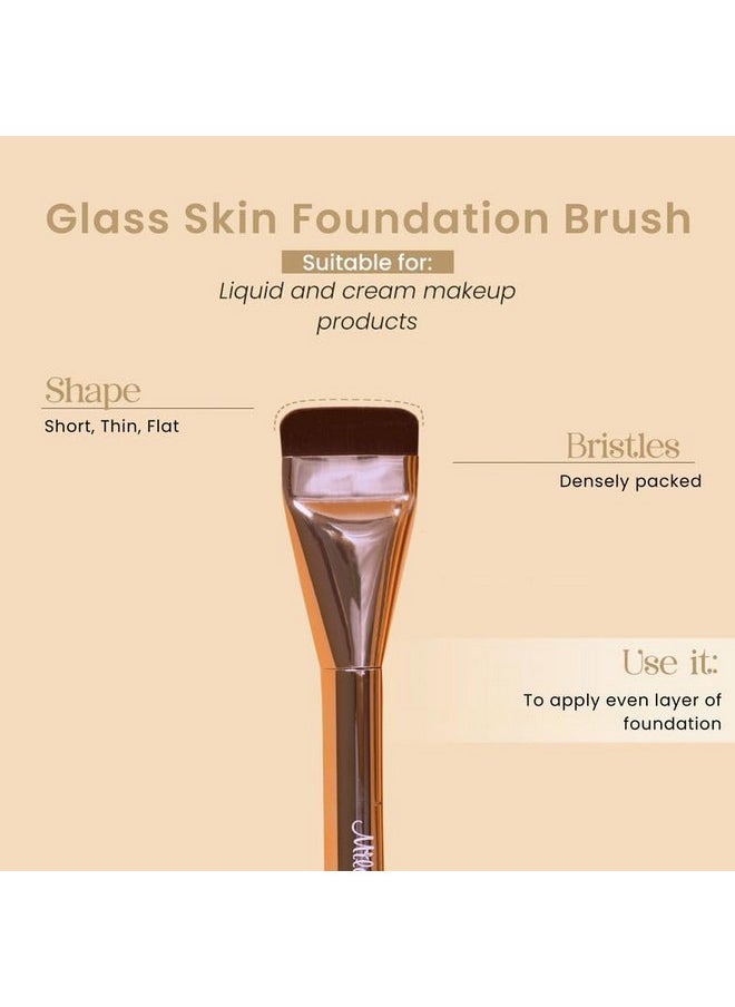 Milagro Beauty - Premium Glass Skin Foundation Flat Brush 18, High Density Korean Technique Spatula Brush For Blending Liquid Foundation & Cream Makeup | Ultra Thin Flat Brush - Image 1