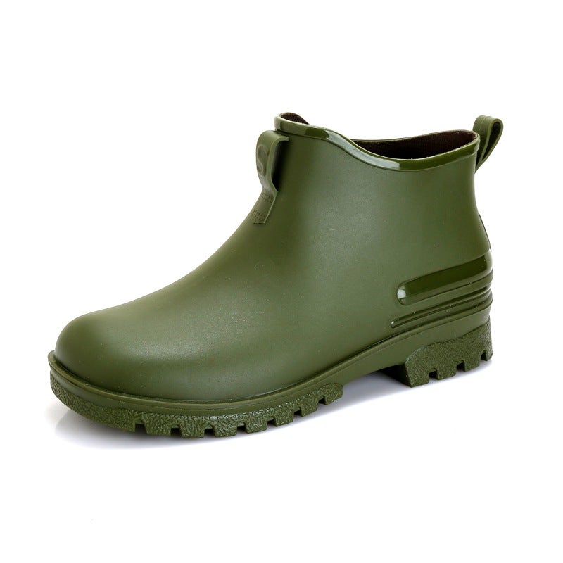 Cross-Border Export Chelsea Fashion Rain Boots Womens Low-Cut Mens Rain Boots New Couple Water Shoes Foreign Trade Waterproof Shoes Army Green