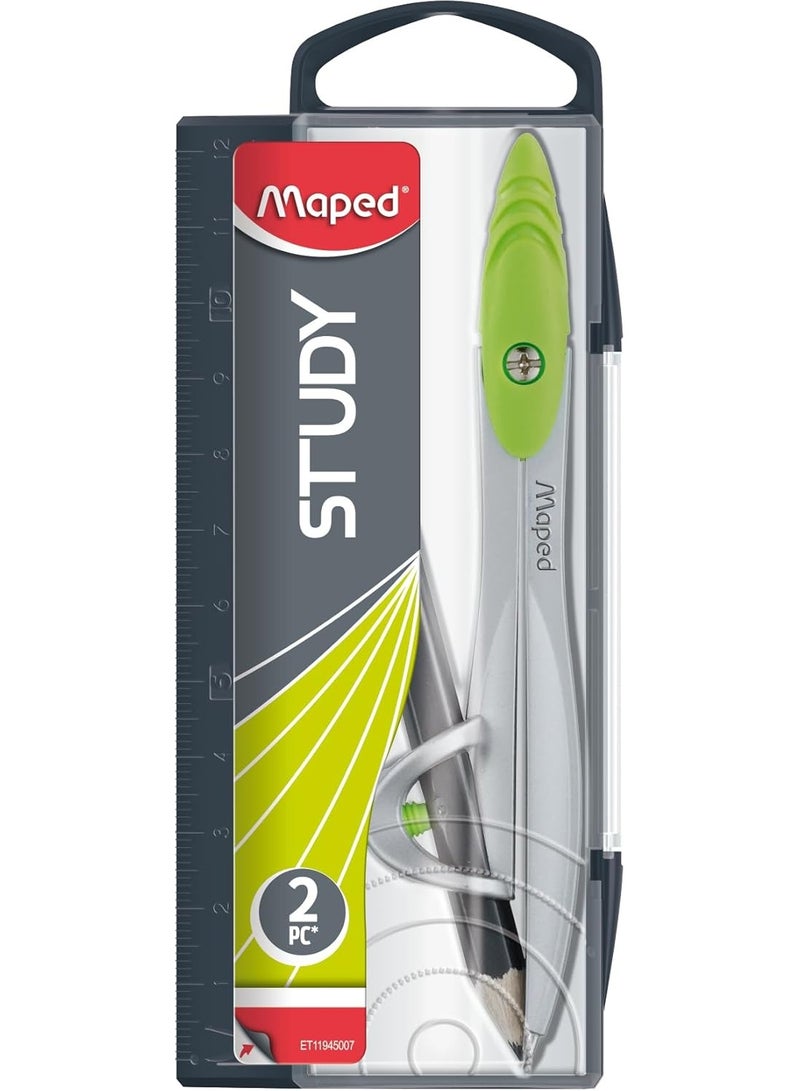 Maped Study Metal Compass with Universal Holder in Reusable Storage Case (119410TA) - Image 1