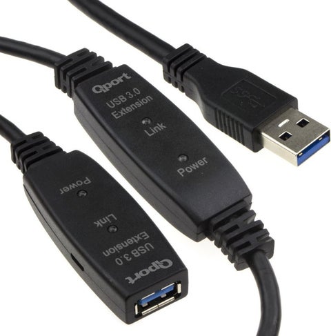 Q-UZ3100 USB 3.0 10 Meter Active Extension Cable with Repeater