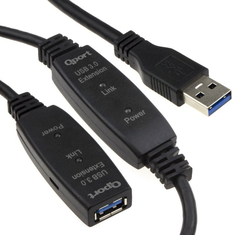 Q-UZ3100 USB 3.0 10 Meter Active Extension Cable with Repeater