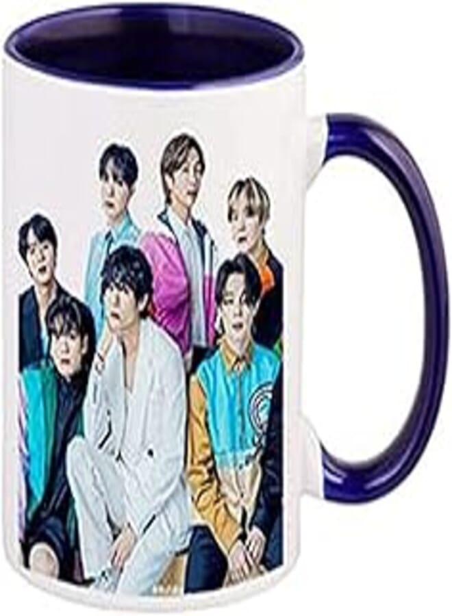 OR BTS team white and blue color mug