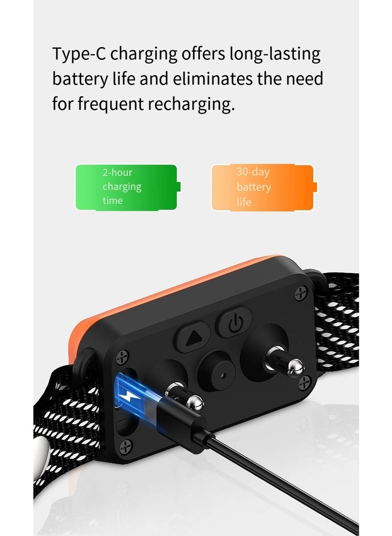 general Dog Bark Collar for Large Medium Small Dogs, Effective No-Bark Collar, Smart Barking Collar, Rechargeable Bark Collar with 7-Level Sensitivity, 3 Beep & Vibration Modes, Waterproof, Orange - Image 4