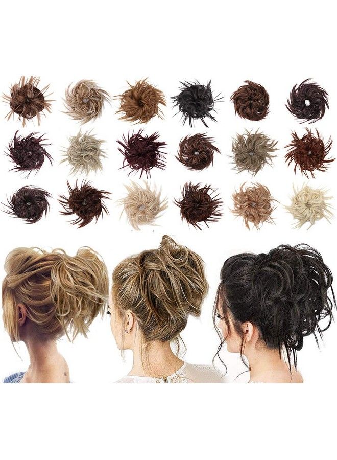 SIADEE Tousled Updo Messy Bun Hair Piece Scrunchies Synthetic Wavy Hair Extension Ponytail With Elastic Rubber Band Hairpieces Updo Extensions Scrunchies Hair Bun Chignon Instant Ponytail For Women 12H24 - Image 1