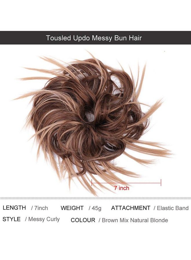 SIADEE Tousled Updo Messy Bun Hair Piece Scrunchies Synthetic Wavy Hair Extension Ponytail With Elastic Rubber Band Hairpieces Updo Extensions Scrunchies Hair Bun Chignon Instant Ponytail For Women 12H24 - Image 3