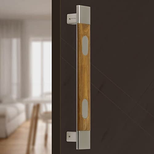 Plantex Heavy Duty Main Door Handle/14 inch Door Handle for Main Door/Pull Push Door Handle for Glass/Wooden Door with Satin and Wood Finish - Pack of 1 - Image 1