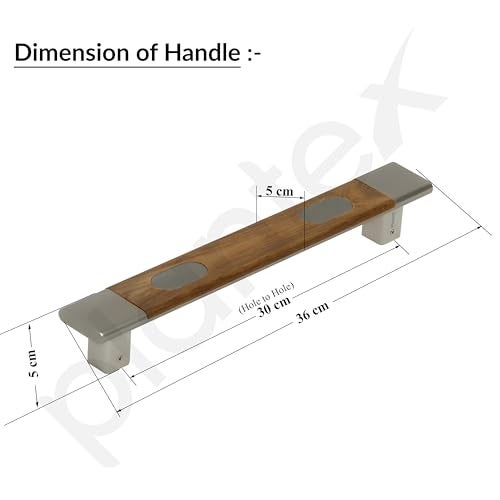 Plantex Heavy Duty Main Door Handle/14 inch Door Handle for Main Door/Pull Push Door Handle for Glass/Wooden Door with Satin and Wood Finish - Pack of 1 - Image 3