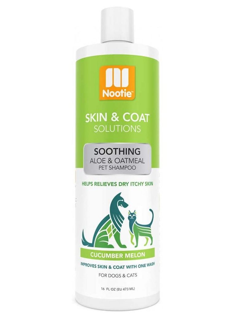 nootie Soothing Aloe & Oatmeal Pet Shampoo Cucumber Melon Scented 473 ml - Image 1