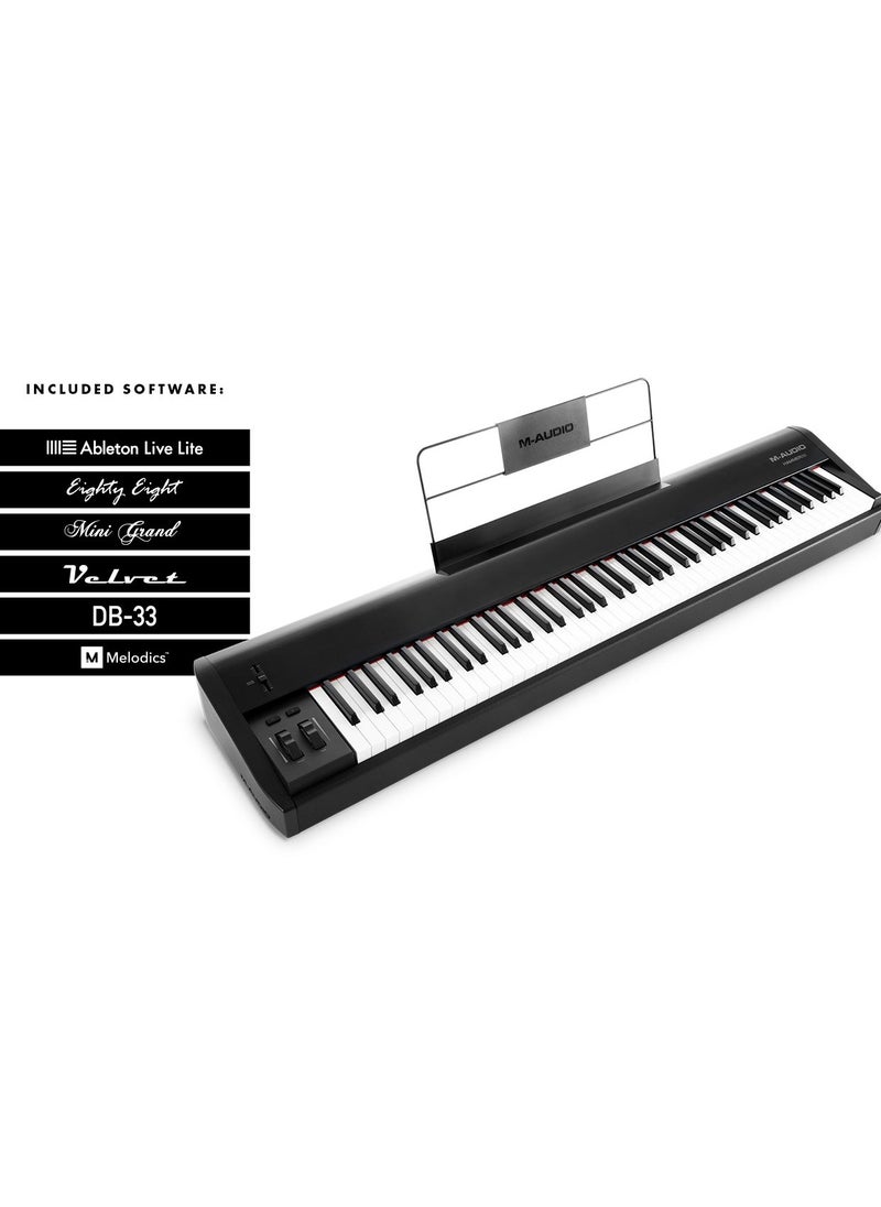 M-Audio - M-Audio Hammer 88 - Premium 88-Key Piano-Style Hammer-Action USB/MIDI Keyboard Controller Including Software Suite for Mac & PC - Image 1