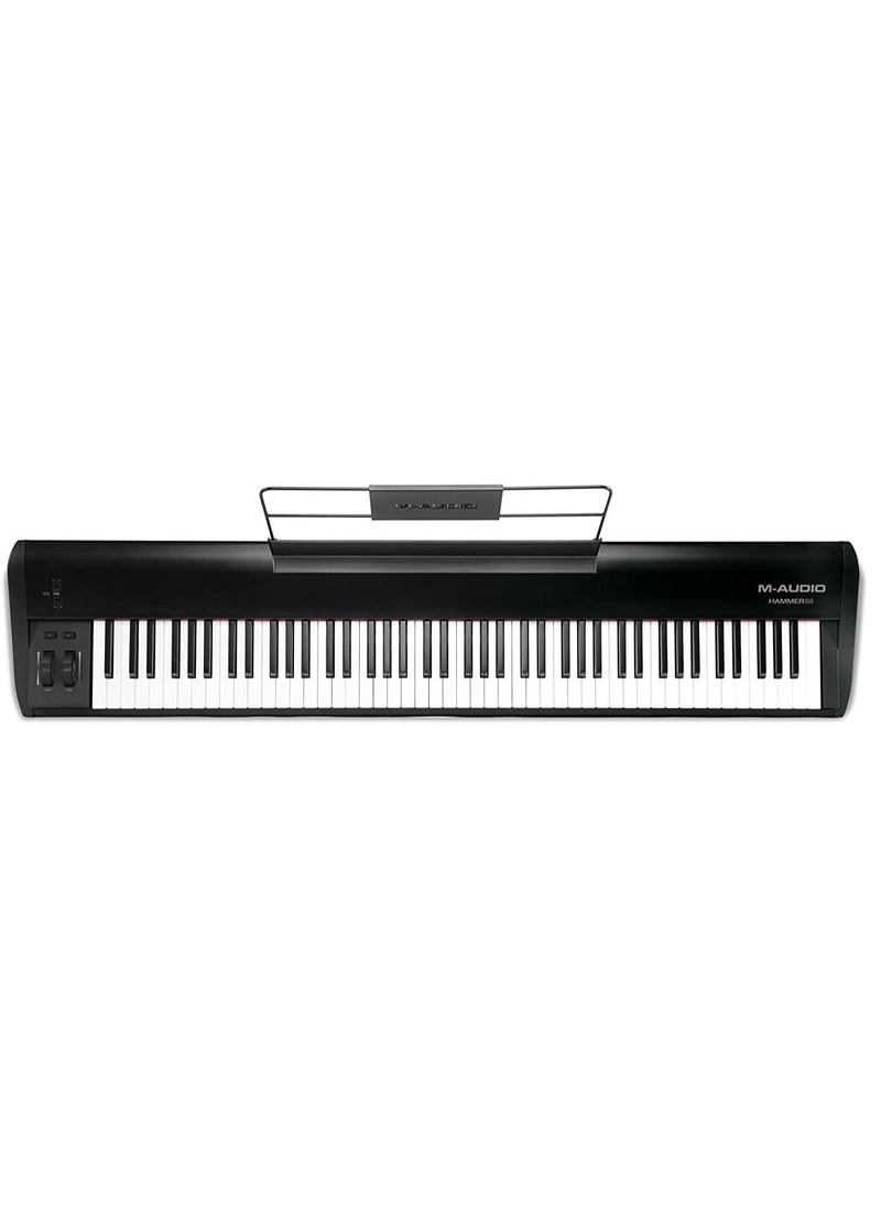 M-Audio - M-Audio Hammer 88 - Premium 88-Key Piano-Style Hammer-Action USB/MIDI Keyboard Controller Including Software Suite for Mac & PC - Image 1