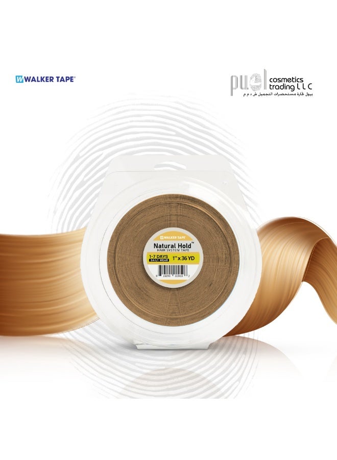 Walker Tape Natural Hold Tape Roll 1" x 36 Yds – Hypoallergenic Wig Adhesive for Poly Systems – Clear, Low-Residue, Daily Wear Hair System Tape – Semi-Dull Finish, Strong Hold, Easy Removal - Image 5