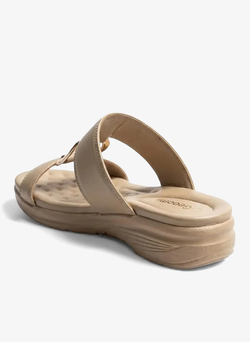 Geoomnii Beige Women’s Sandals with Back Strap – Comfortable, Stylish & Secure Fit for Women | Best Price UAE