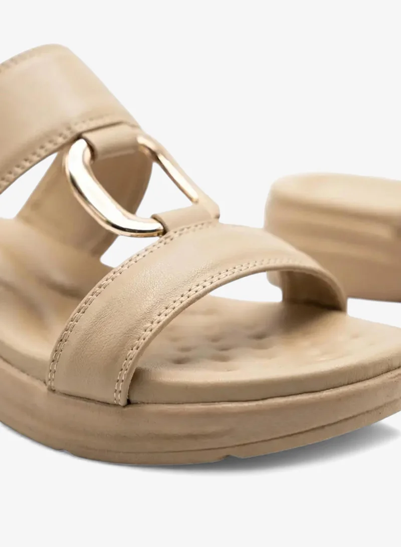 Geoomnii Beige Women’s Sandals with Back Strap – Comfortable, Stylish & Secure Fit for Women | Best Price UAE