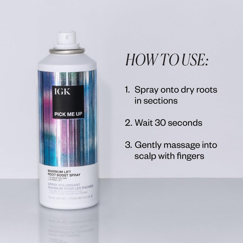 IGK PICK ME UP Maximum Lift Root Boost Spray | Instantly Lifts, Adds Volume + Thickness | Vegan + Cruelty Free | 5 Oz - Image 3