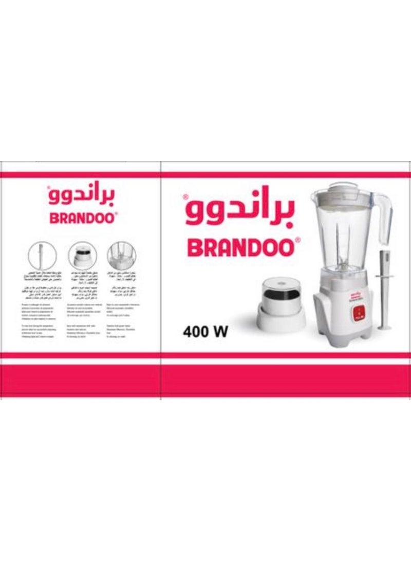 براندو خلاط عالي الجودة بقدرة 400 واط مع 2 طاحونة براندوو - Image 5