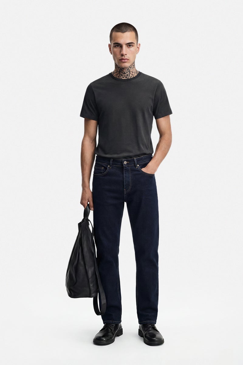 SNITCH Indigo Solid Straight Fit Casual Jeans - Image 5