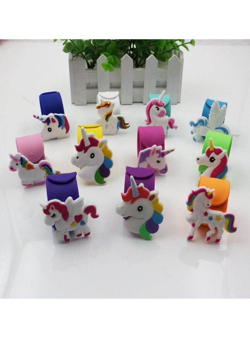 Generic - Unicorn Slap Bracelets Set for Kids 6 Pcs Silicone Wristbands Colorful Party Favors Great for Birthdays Goodie Bags and Gifts - Image 1