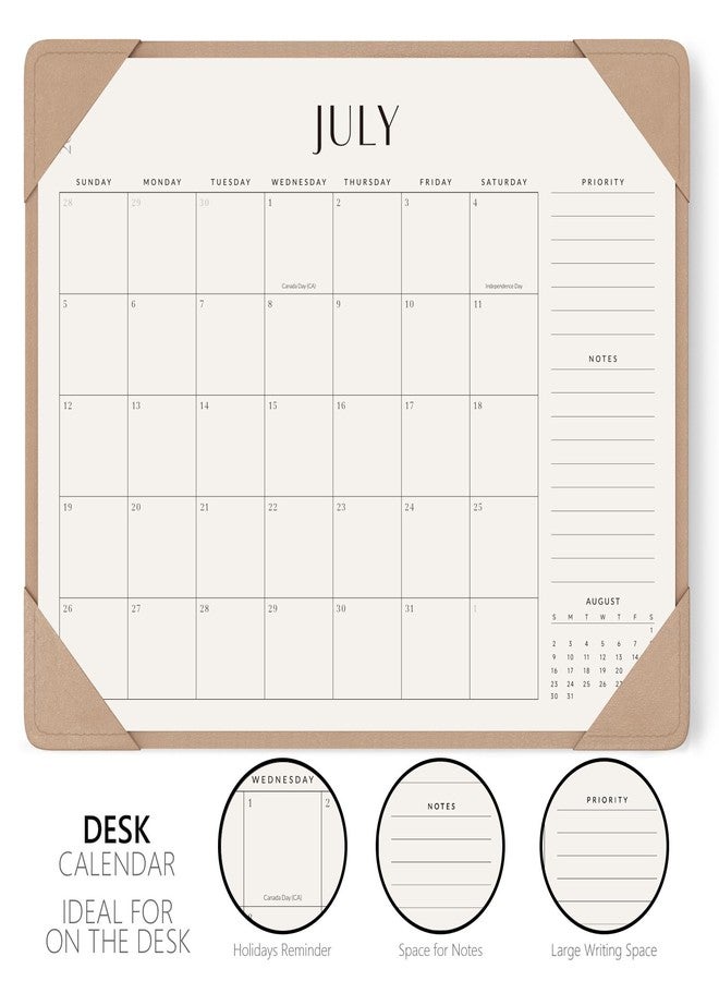 Jotsome Desk Calendar 2026 with Desktop Mat, Large Desk Pad Calendar From Now to December 2026 22x17 inch, Desk Blotter Calendar for Home Office and School, Easy Planning, Apricot - Image 3