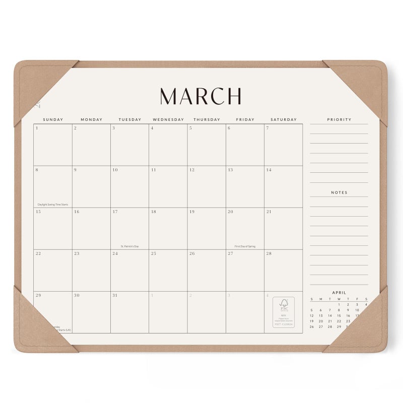 Jotsome Desk Calendar 2026 with Desktop Mat, Large Desk Pad Calendar From Now to December 2026 22x17 inch, Desk Blotter Calendar for Home Office and School, Easy Planning, Apricot - Image 1
