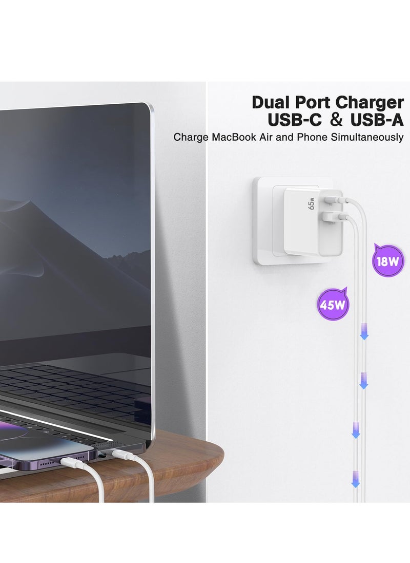 65W USB C Charger, PD QC 3.0 Fast Charging Type C Wall Charger Block,  Power Adapter for iPhone 16 15  Pro Max iPad Pro AirPods Samsung S23 Google Pixel Tablet Switch