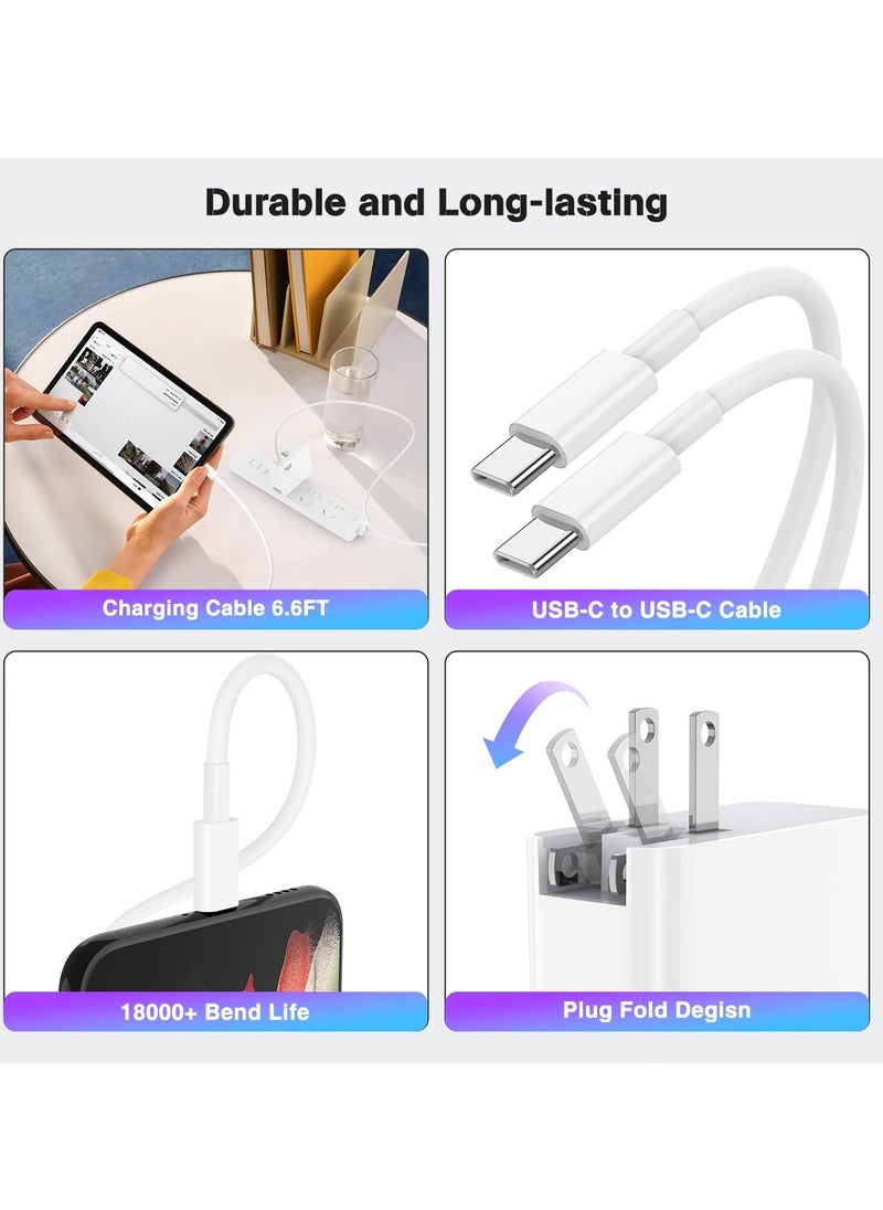 65W USB C Charger, PD QC 3.0 Fast Charging Type C Wall Charger Block,  Power Adapter for iPhone 16 15  Pro Max iPad Pro AirPods Samsung S23 Google Pixel Tablet Switch