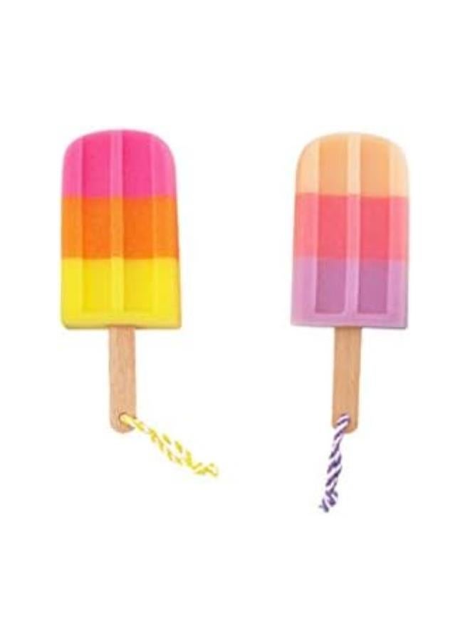 klarako Bath Sponge, Shower Sponge Body Scrubber 2Pcs Ice Cream Bath Ball Random Style - Image 1