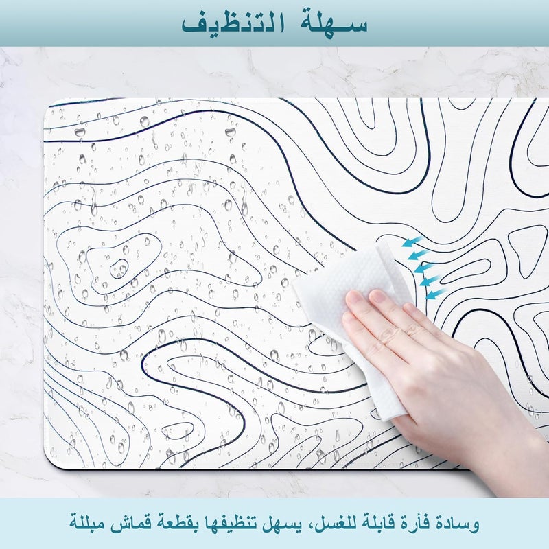 روك بو لوحة ماوس ألعاب كبيرة بسطح مضاد للانزلاق، 400 × 900 × 4 مم، قاعدة مطاطية سميكة مع حواف مخيطة مصممة للفأرة ولوحة المفاتيح، مناسبة للألعاب في المنزل والمكتب، باللون الأبيض - Image 5