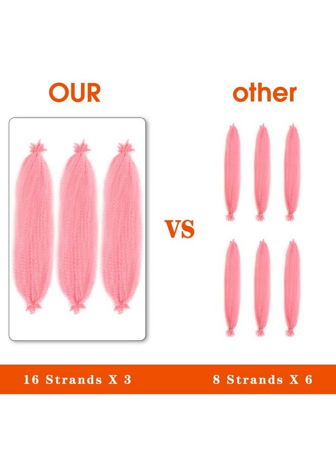goodear - Pink Spring Twist Hair 24 Inch Marley Hair Prefluffed Springy Afro Twist Hair Twisted Up Kinky Twist Cuban Twist Crochet Hair Preseparated Braiding Hair For Black Women (24 Inch Pink 3 Pack) - Image 1