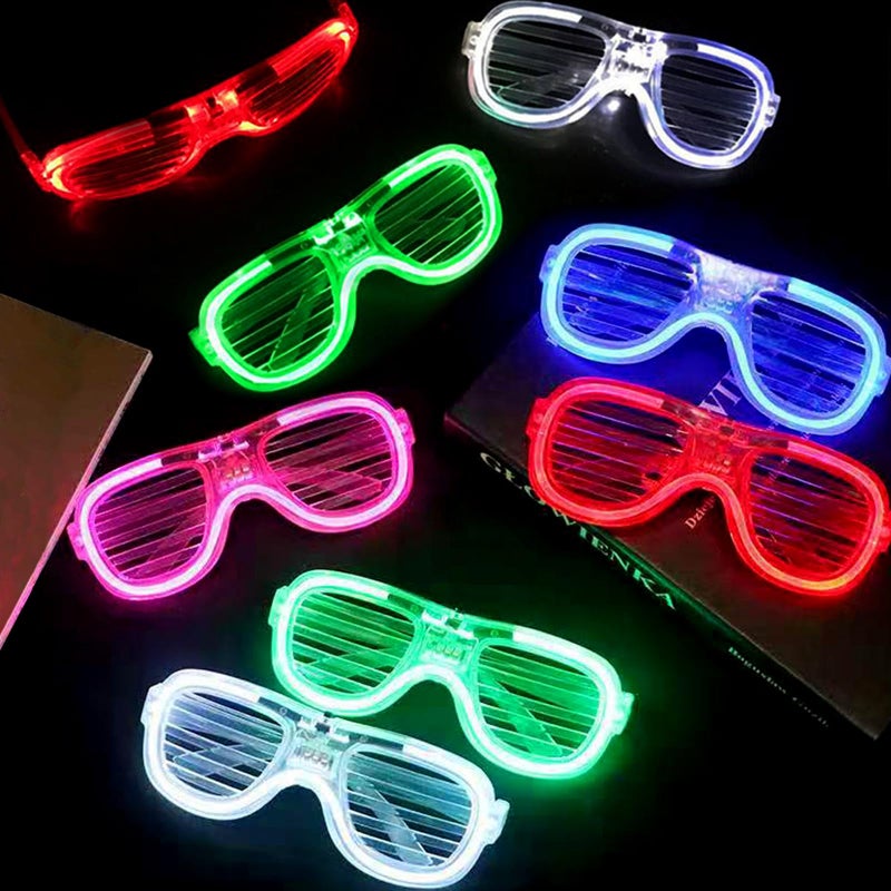 FathiSooc 25 Packs LED Glasses 5 Neon Colors glow in the dark party supplies Favor for Kids Adult Glow sticks Light Up Glasses fit Holiday Birthday Valentine's Day and Halloween Party Supplies Cosplay Christmas - Image 2