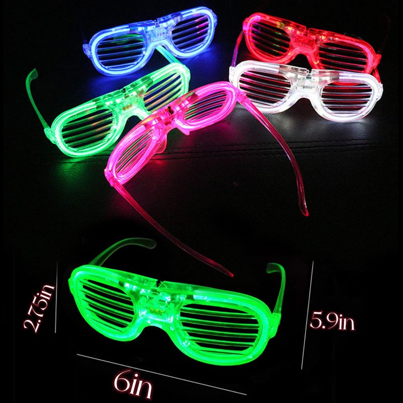 FathiSooc 25 Packs LED Glasses 5 Neon Colors glow in the dark party supplies Favor for Kids Adult Glow sticks Light Up Glasses fit Holiday Birthday Valentine's Day and Halloween Party Supplies Cosplay Christmas - Image 3