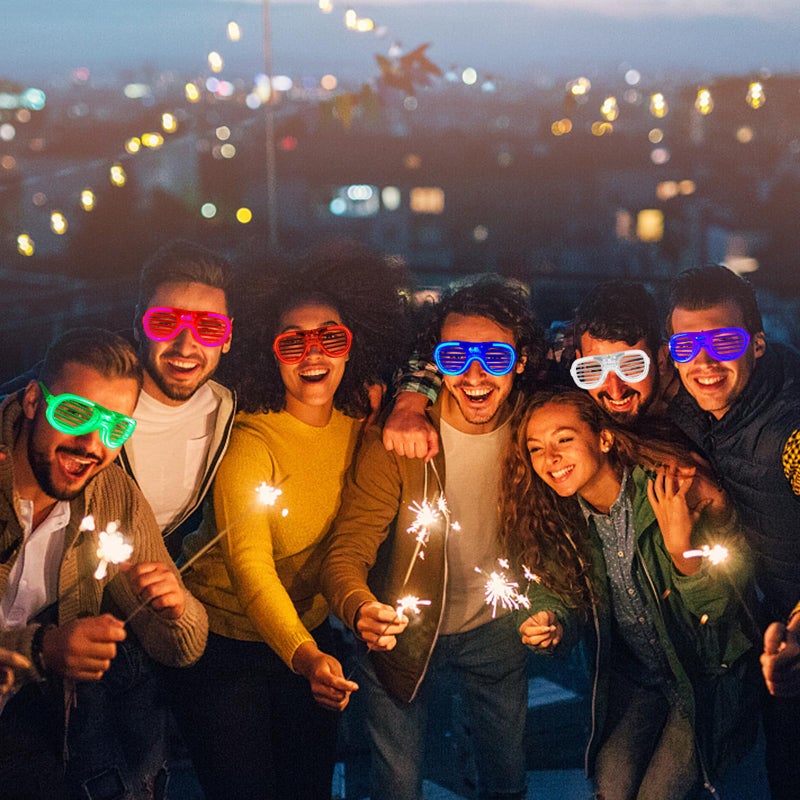 FathiSooc 25 Packs LED Glasses 5 Neon Colors glow in the dark party supplies Favor for Kids Adult Glow sticks Light Up Glasses fit Holiday Birthday Valentine's Day and Halloween Party Supplies Cosplay Christmas - Image 5