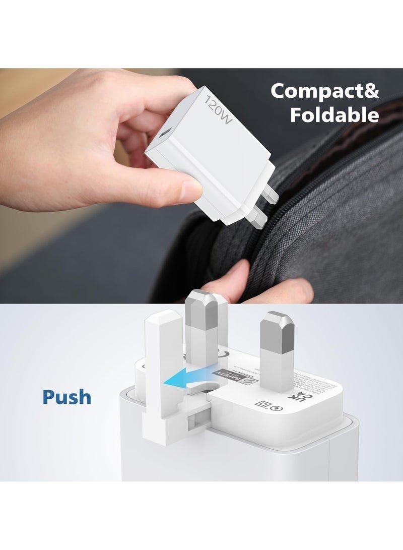 شاحن سريع 120 واط مع كابل سريع 1.0 متر من النوع C 5a، كابل USB C متعدد الوظائف ومحول شحن فائق السرعة لأجهزة Redmi وXIAOMI وPOCO - Image 4