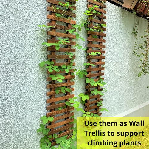 ShopLaLa Wall Planter - 2 Pack, Wooden Hanging Large Planters for Indoor Outdoor Plants, Live Vertical Garden, Plant Wall Mount Flower Pot Holder Hanger Stand Green Herb Wall Decor 47.2" (120cm) - Image 4