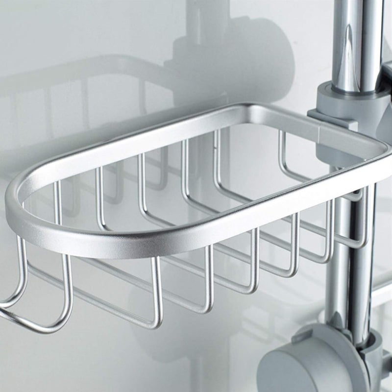 Jumix Jumix Faucet Storage Rack Adjustable Rag Draining Under Sink Rack Kitchen Bathroom Soap Storage Holders Shelves Stainless Steel Sink Organizer Towel Holder for Sponges Floating Shelves SILVER1PC - Image 5