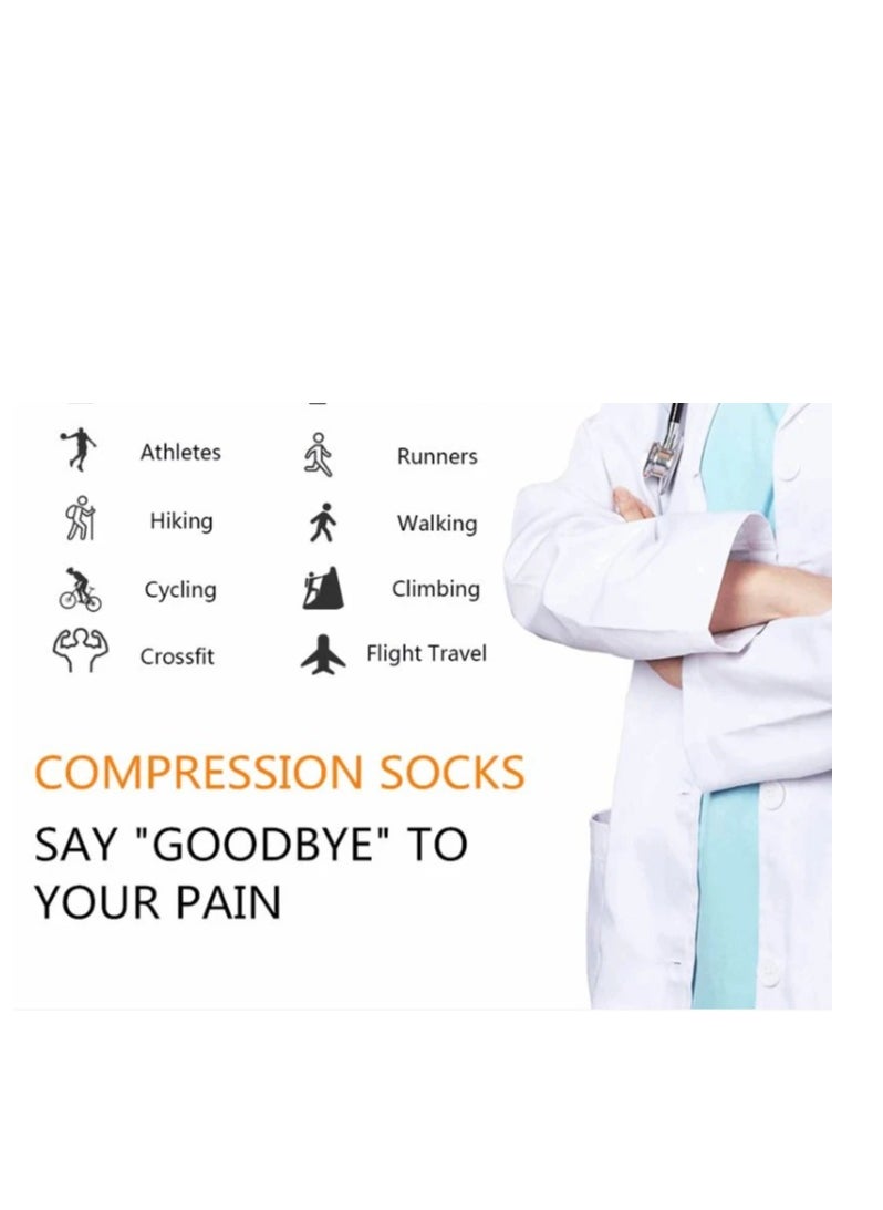 Beauenty - (6 Pairs) Girls Series Compression Socks - Optimal Support for Running and Travel M/L   20~30mmHg - Image 1