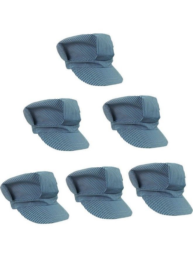 Funny Party Hats - Train Engineer Hats Train Conductor Costume Kids 6 Pack Train Party Favors Dress Up - Image 1