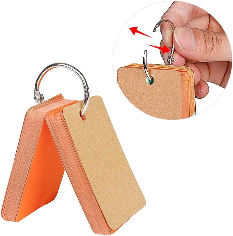 HZYH 350 Multicolor Kraft Paper Study Cards with Binder Ring - Perfect for Memo, Note, and Greeting  Cards - Image 5