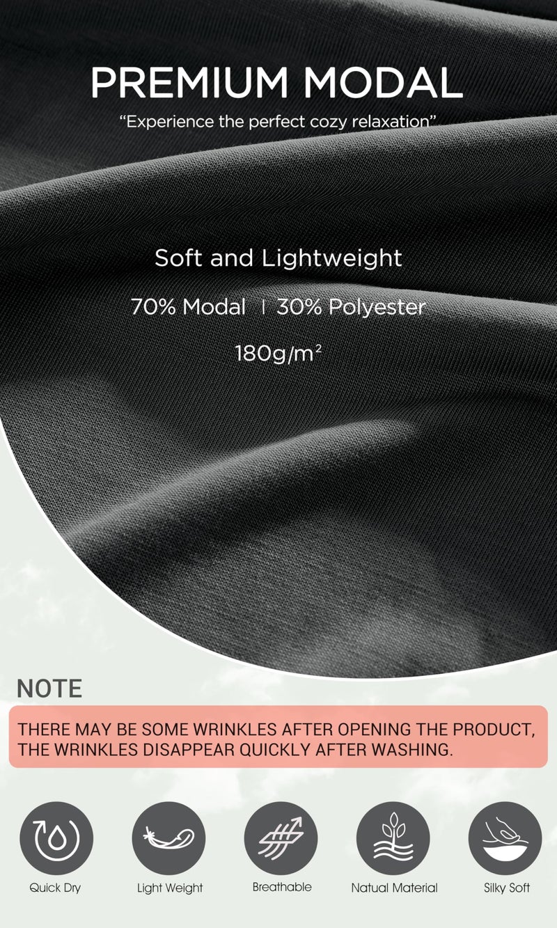 ODODOS Modal Soft Lounge Shorts for Women Drawstring High Waist Casual Sleepwear Lightweight Cozy Pajama Bottom, Black, Large - Image 5