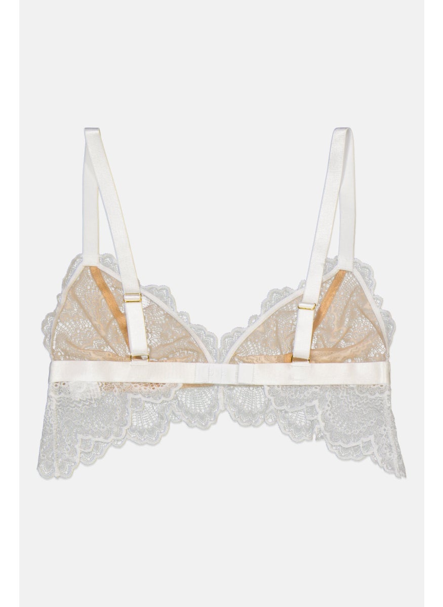 Asos Design Women Non Padded No Wire Rosie Lace Bra, White  - Image 2