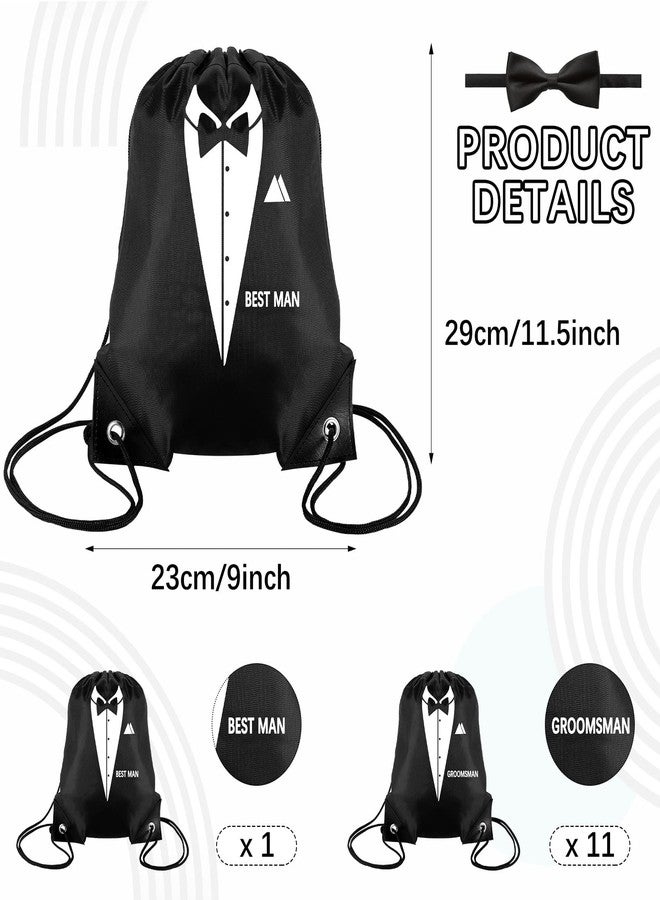 Eccliy 12 Pieces Groomsman Gift Bags for Wedding Include 1 Best Man and 11 Groomsman Proposal Bags Party Favor Bags for Groomsman Father's Birthday Anniversary Wedding Party Supplies - Image 2