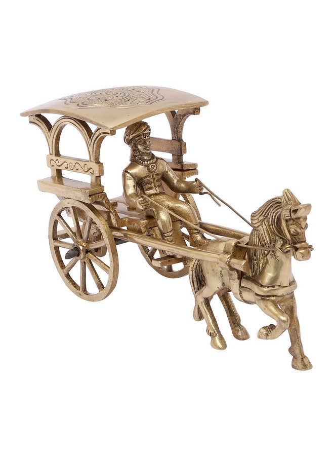Two Moustaches Brass European Horse Carriage Showpiece, Brass Showpiece for Home Decor, Standard, Antique White, Pack of 1 - Image 4