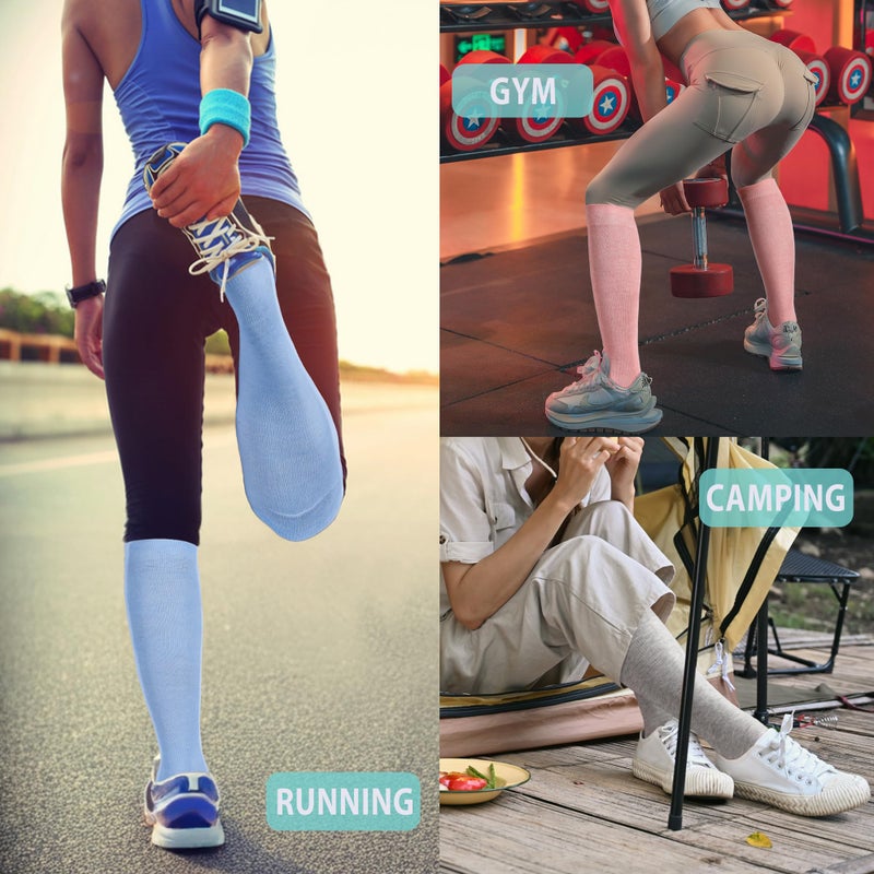 LEVSOX Viscose Made from Bamboo Compression Socks for Women&Men 20-30 mmHg Knee High Fun Cute Graduated Support Socks for Nurses, Pregnant Women, Travel and Flight, Medical - Image 2