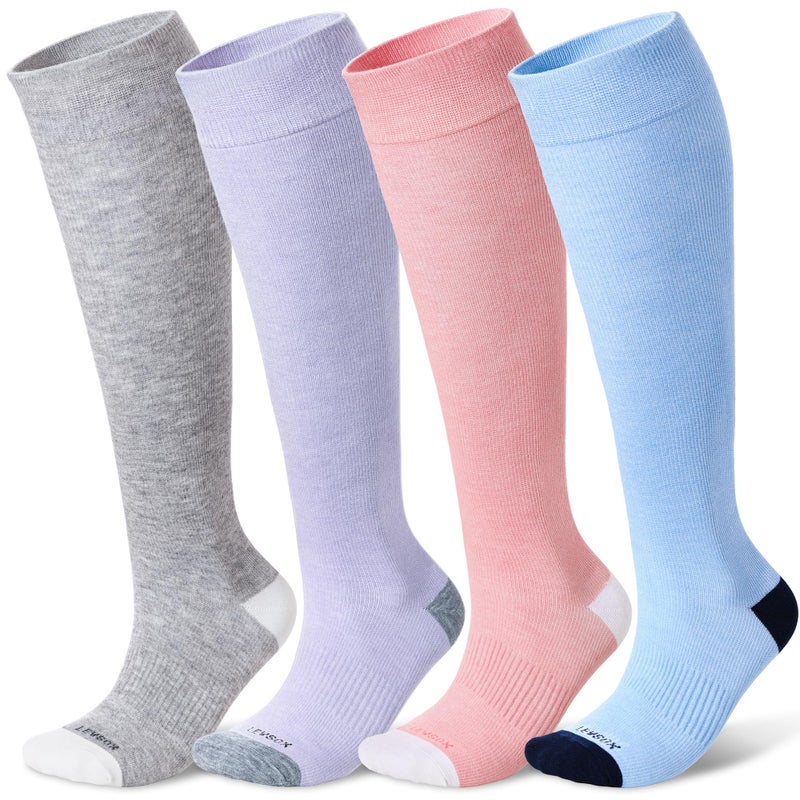 LEVSOX Viscose Made from Bamboo Compression Socks for Women&Men 20-30 mmHg Knee High Fun Cute Graduated Support Socks for Nurses, Pregnant Women, Travel and Flight, Medical - Image 1