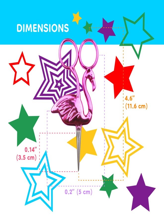 BambooMN JubileeYarn Flamingo Craft Embroidery Scissors - Pink - 1 Pair - Image 3