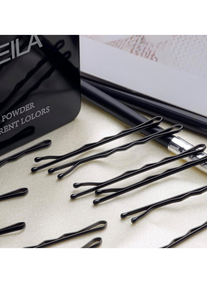 CleanWave - The Pure Effect 100pcs Premium 5.08cm Hair Pins Kit – Secure Hold Durable Bobby Pins for Salon, Hairdressing & Home with Clear Storage Box - (Black) - Image 3