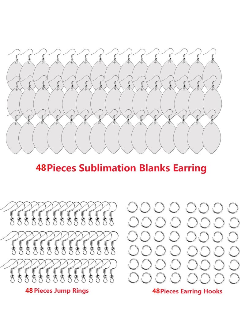 Bulk Sublimation Earring Blanks 48 Pcs Double Sided Heat Transfer Jewelry DIY Supplies for Creative Projects - Image 5