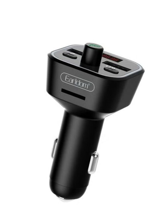 Earldom Fast Car Charger Adapter 2.4A Wireless FM Smart Plug Car Charger Kit and MP3 FM Transmitter - Image 1