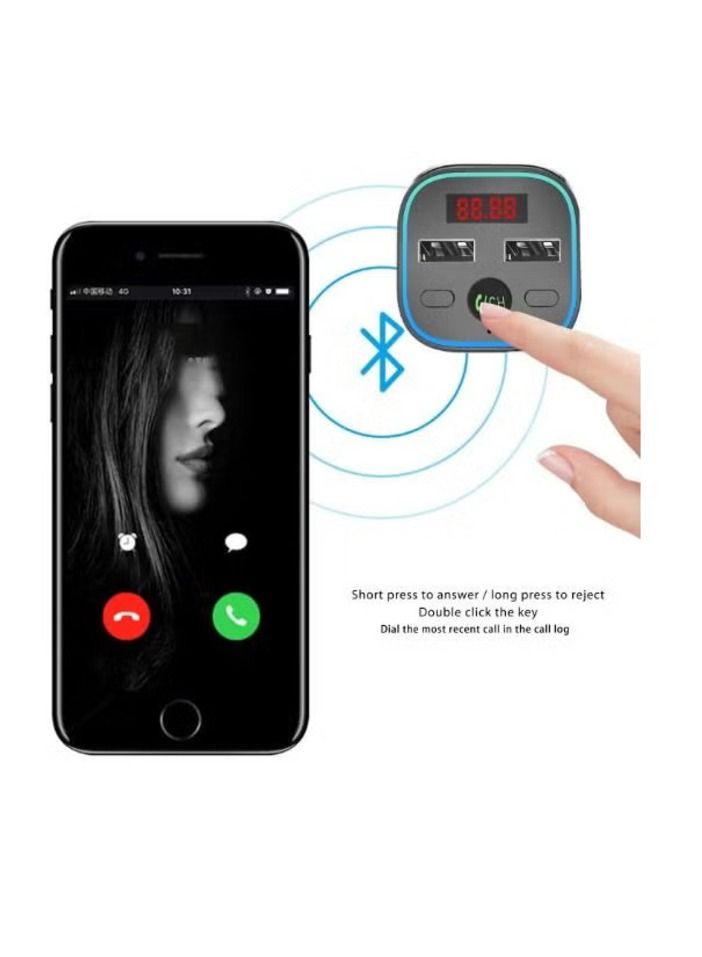 Earldom Fast Car Charger Adapter 2.4A Wireless FM Smart Plug Car Charger Kit and MP3 FM Transmitter - Image 3