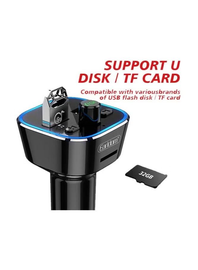 Earldom Fast Car Charger Adapter 2.4A Wireless FM Smart Plug Car Charger Kit and MP3 FM Transmitter - Image 4