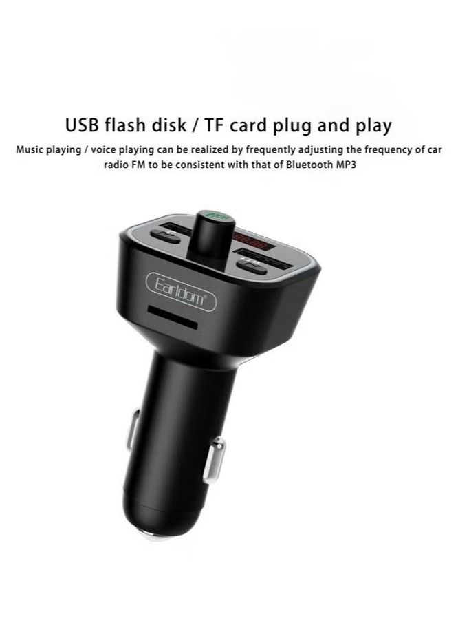Earldom Fast Car Charger Adapter 2.4A Wireless FM Smart Plug Car Charger Kit and MP3 FM Transmitter - Image 5
